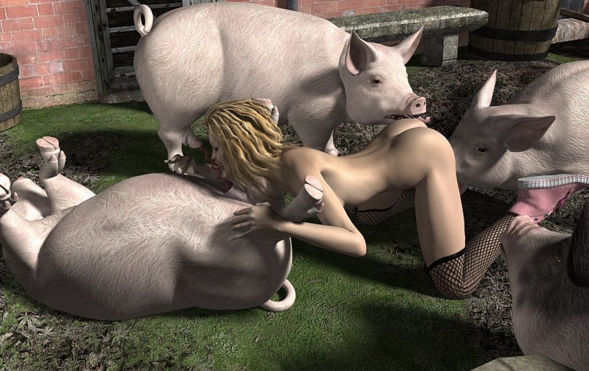Секс Свинья Трахает Девушку