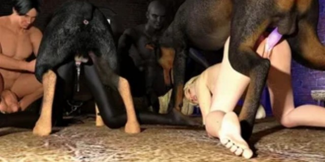 Распутная шалава с привлекательной пиздой наслаждается сексом с собакой онлайн фото зоопорно
