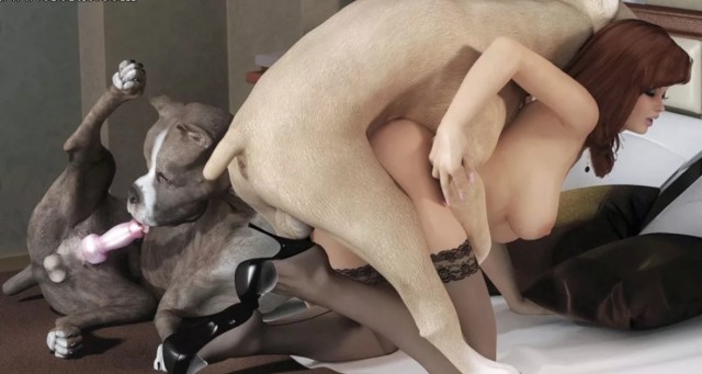 Распутная шалава с привлекательной пиздой наслаждается сексом с собакой онлайн фото зоопорно