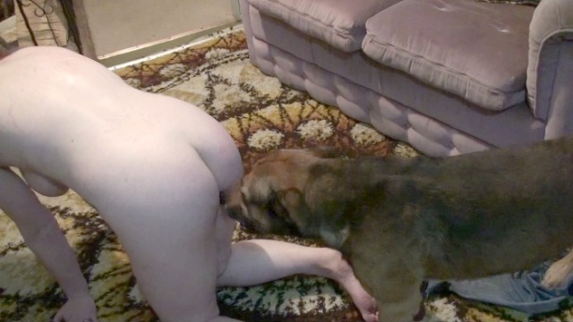 Песик активно делает куни своей развратной хозяйке - смотрите фото вылизывание пизды собакой